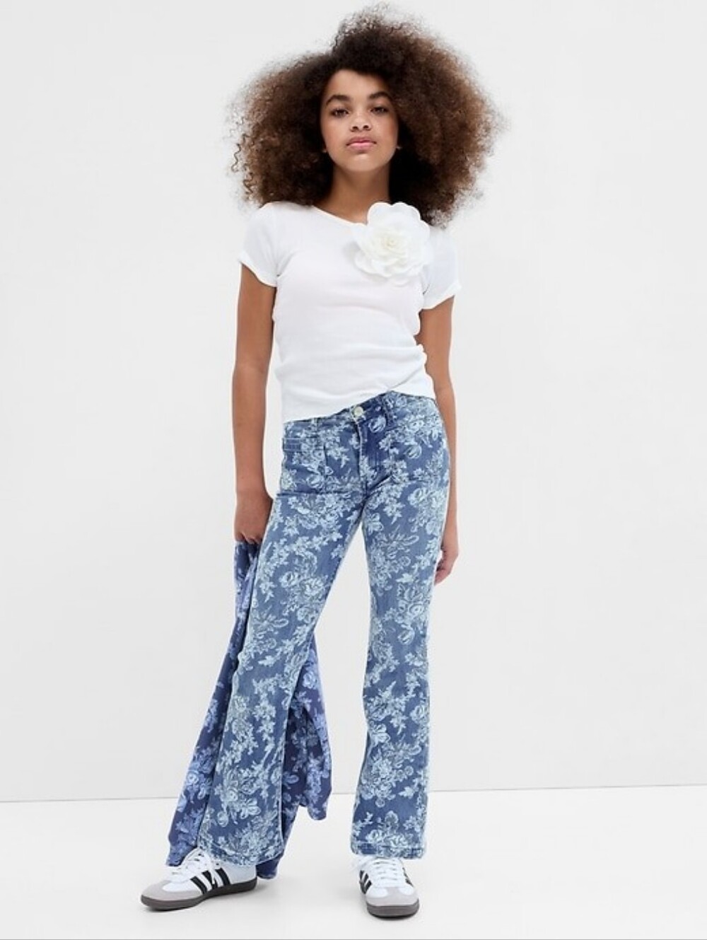 Gap × LoveShackFancy Kids High Rise Floral ‘70s Flare Jeans Size 12/13 In Girls